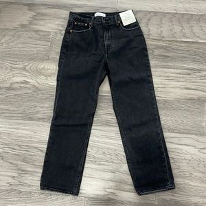 Abercrombie & Fitch ankle straight, ultra high rise black jeans size 27